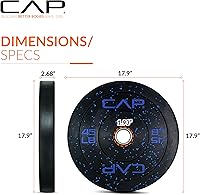 Vista 33 de CAP Barbell - Disco olímpico de goma para barra de pesas, para múltiples opciones