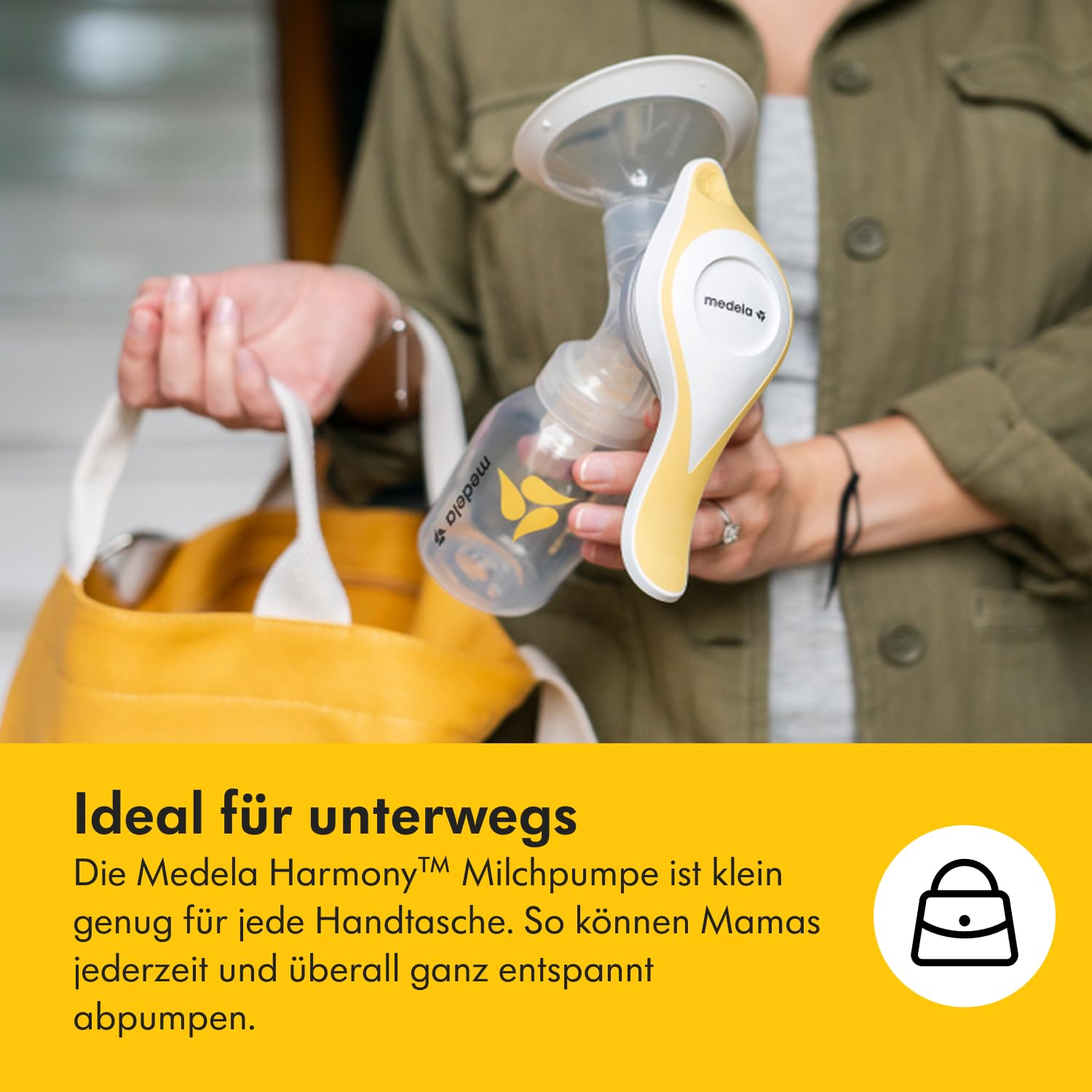Medela Harmony Handmilchpumpe – Kompaktes Schweizer Design – Manuelle Milchpumpe mit PersonaFit Flex Brusthauben und 2-Phase-Expression-Technologie