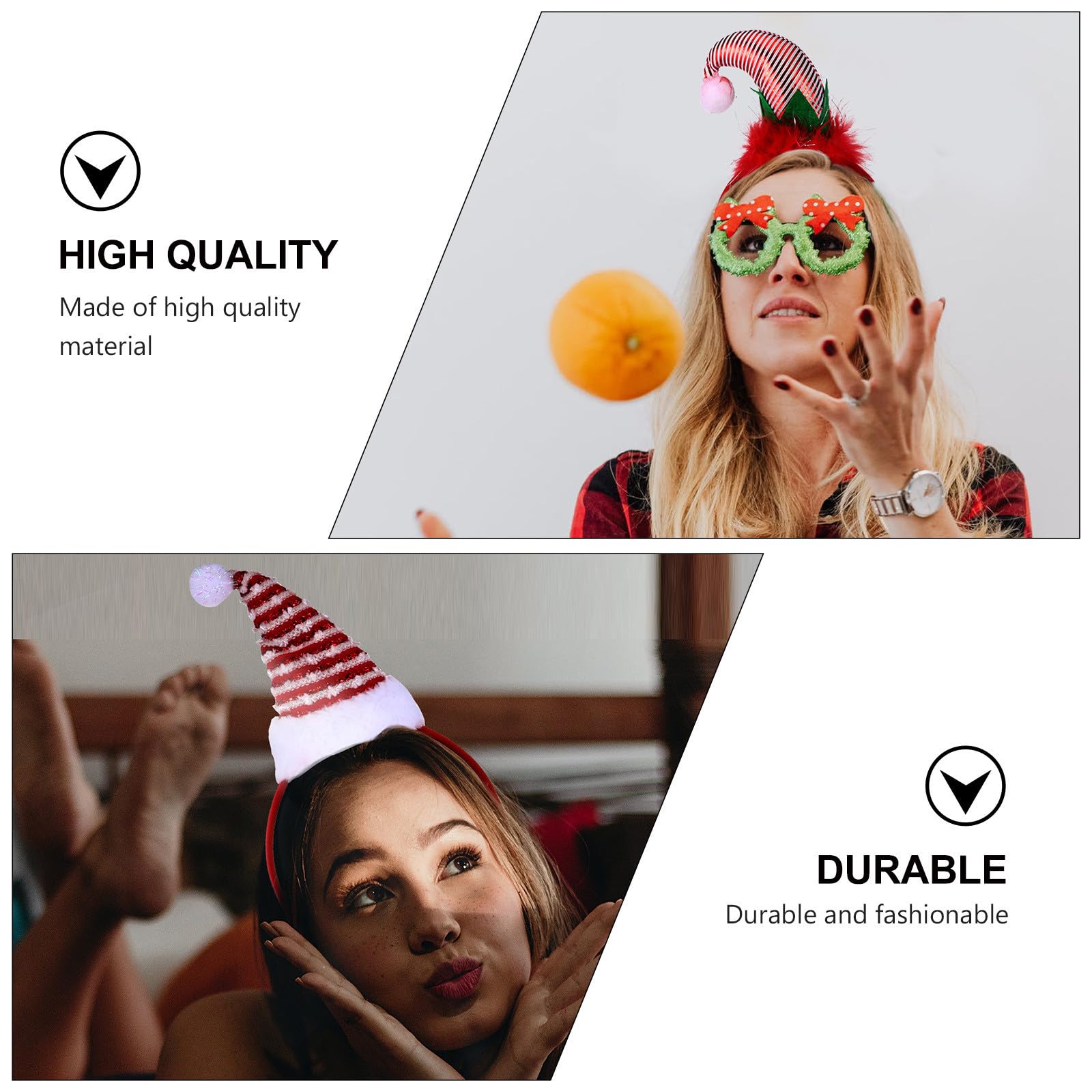 VICASKY 12 Pezzi Cerchietto di Natale Cappello, Accessorio Chioma Festivo