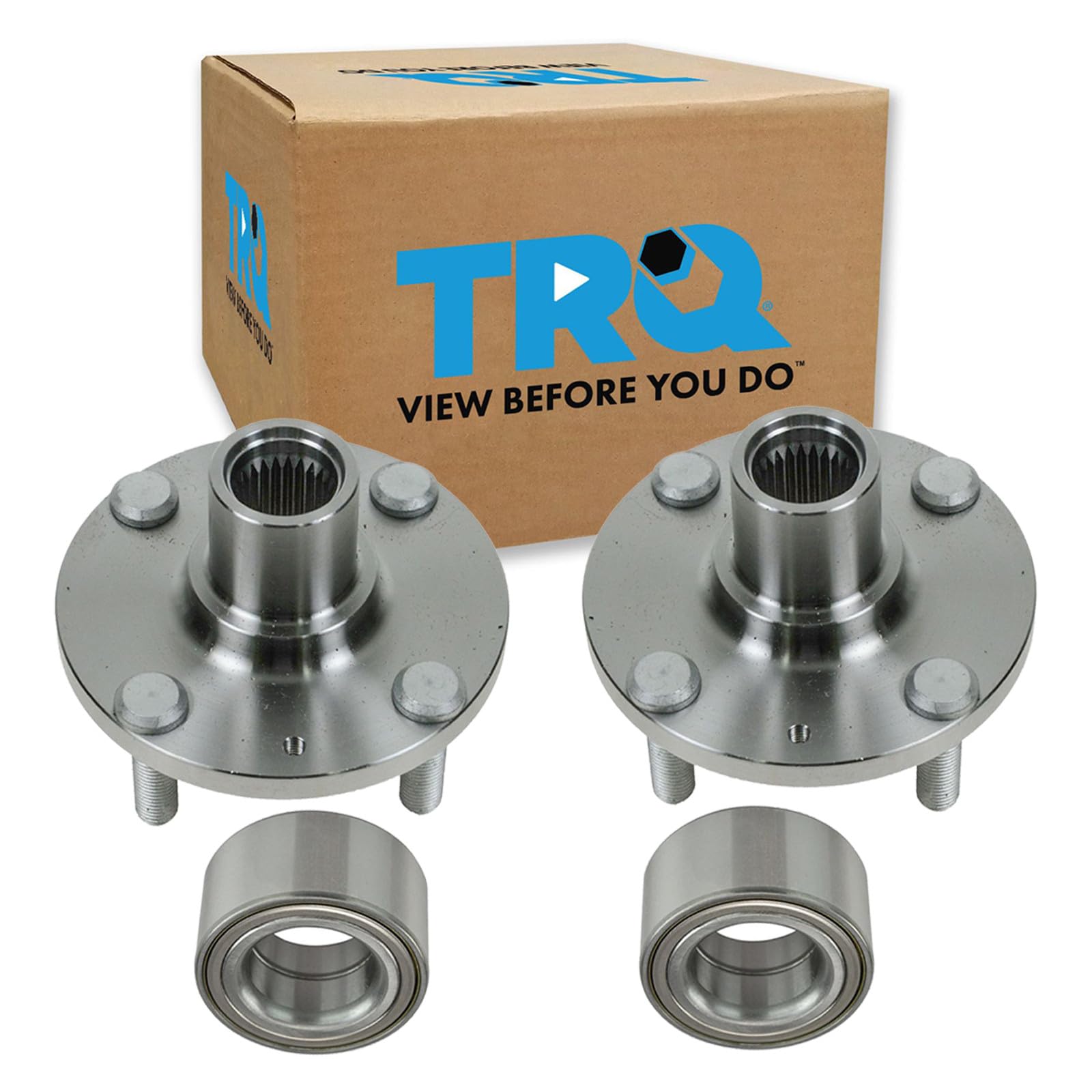 TRQ 2 Piece Front Wheel Bearing &amp; Hub Assembly Set