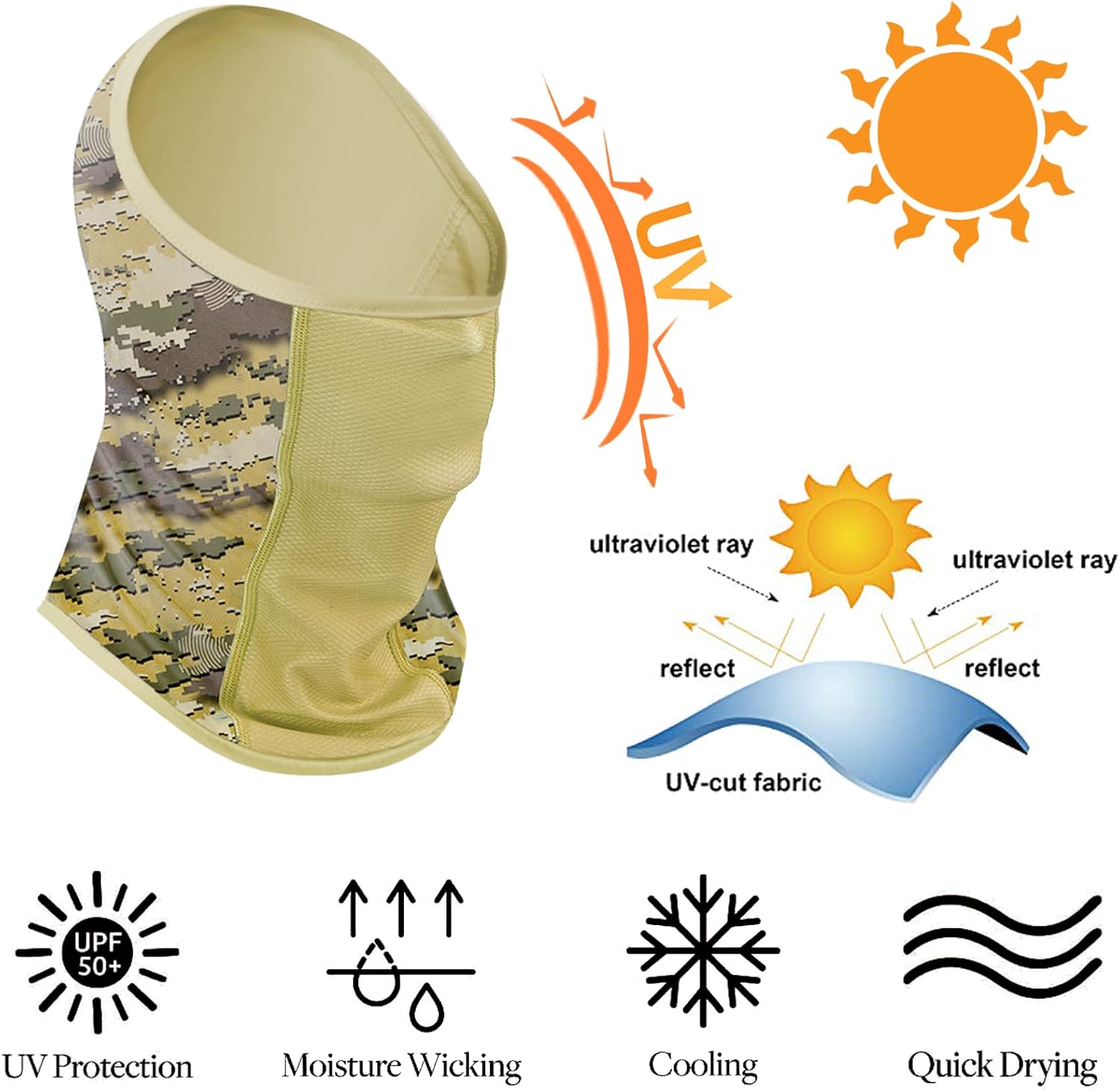 Super Breathable Neck Gaiter UPF 50+ Face Mask Sun Protection Face Shield - Image 2