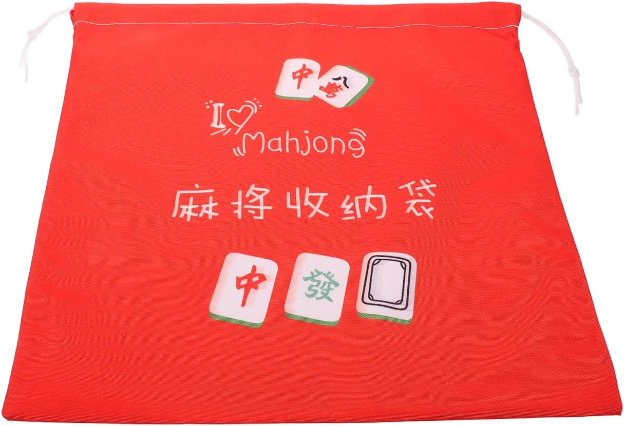 Portable Mahjong Storage Bag Drawstring Oxford Fabric Organizer Holder Lightweight Protective Pouch for Mahjong Tiles Game Night Tournament