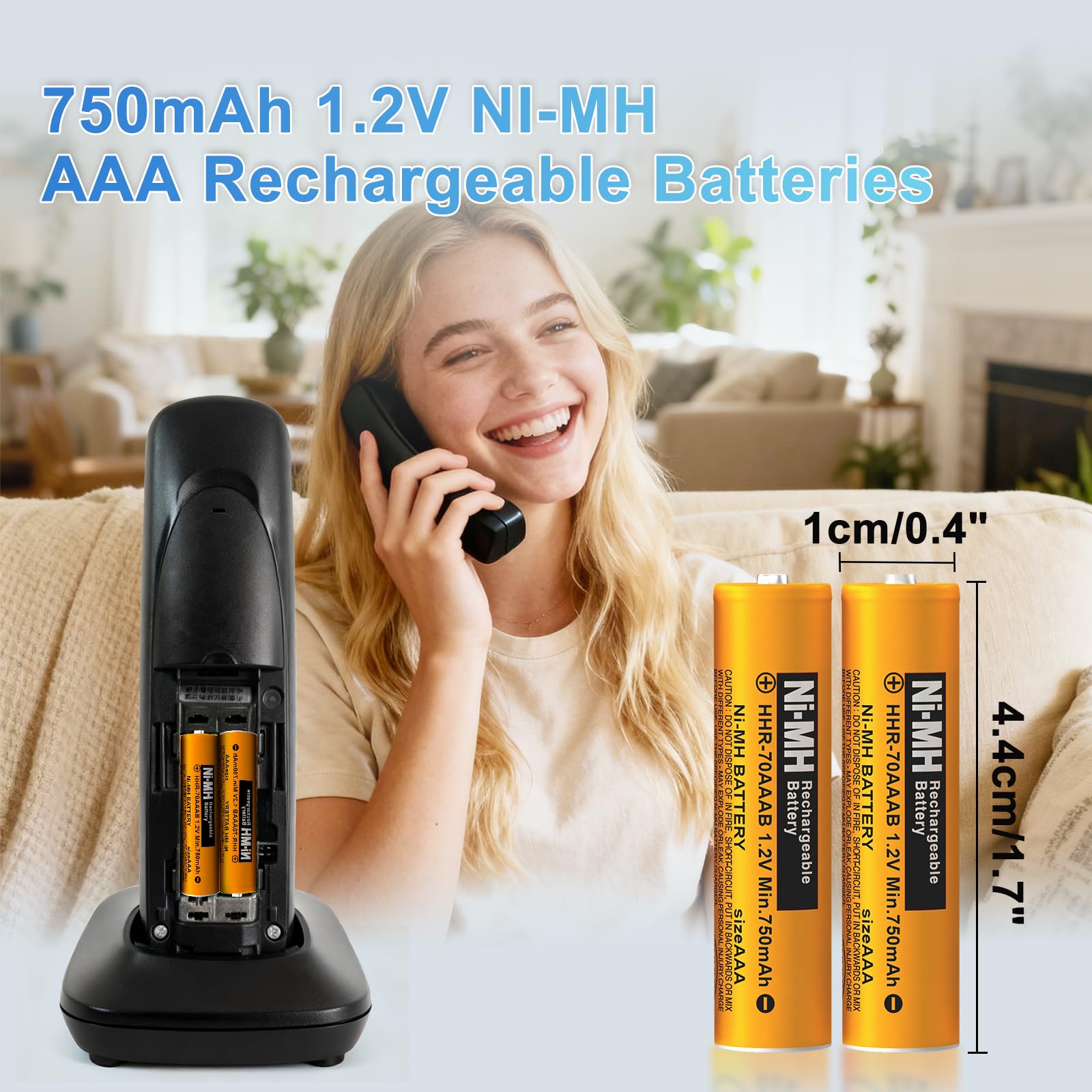 12 Stück NiMH AAA Akku 750mah 1.2V Wiederaufladbare Batterien für Panasonic Gigaset schnurlose Telefone HHR-70AAAB
