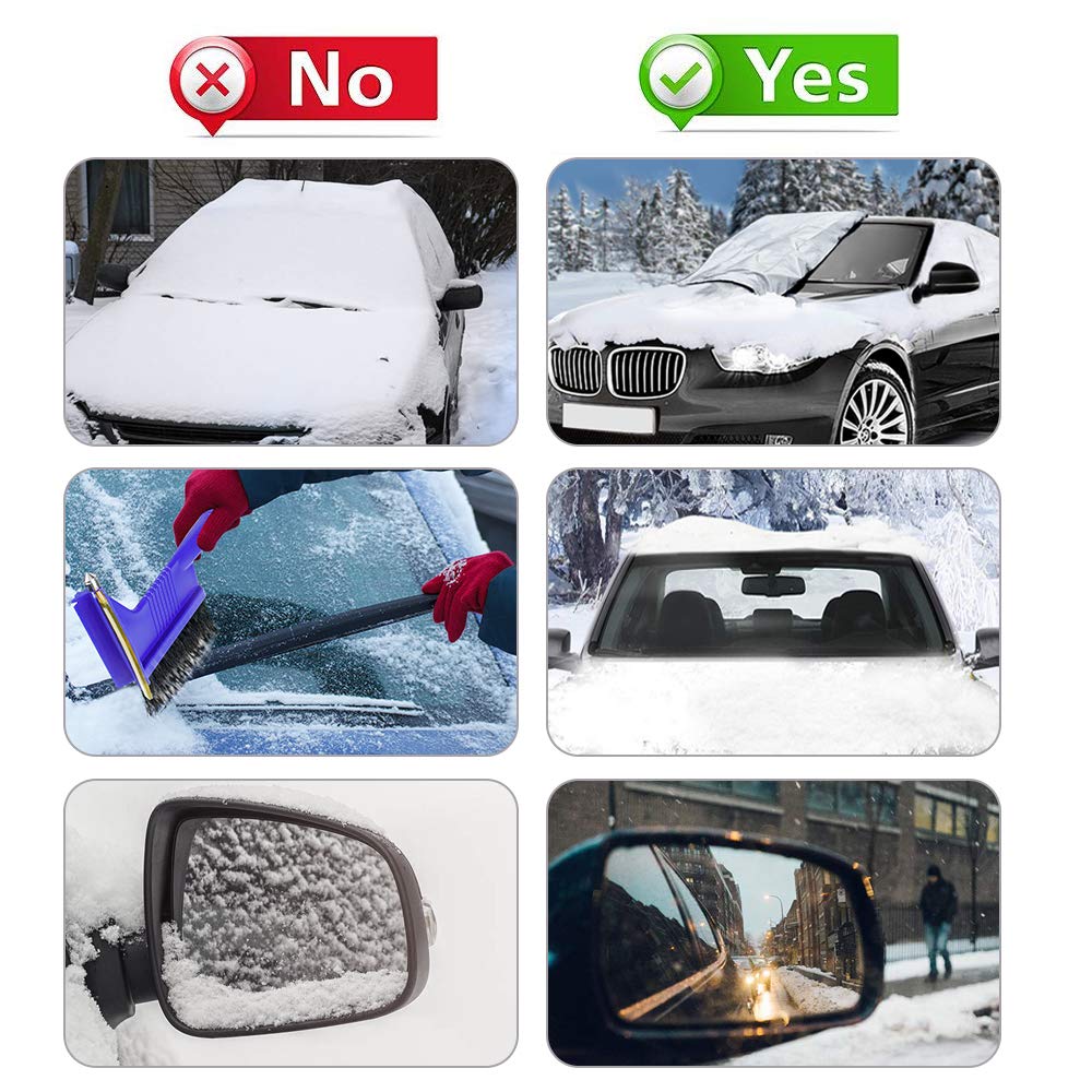 Couverture Pare-Brise Voiture, Magnétiques Bâche Pare Brise UV Soleil Protection Anti Givre Neige Anti Glace Pare-Soleil Repliable pour Plupart des Véhicules (210x120cm)
