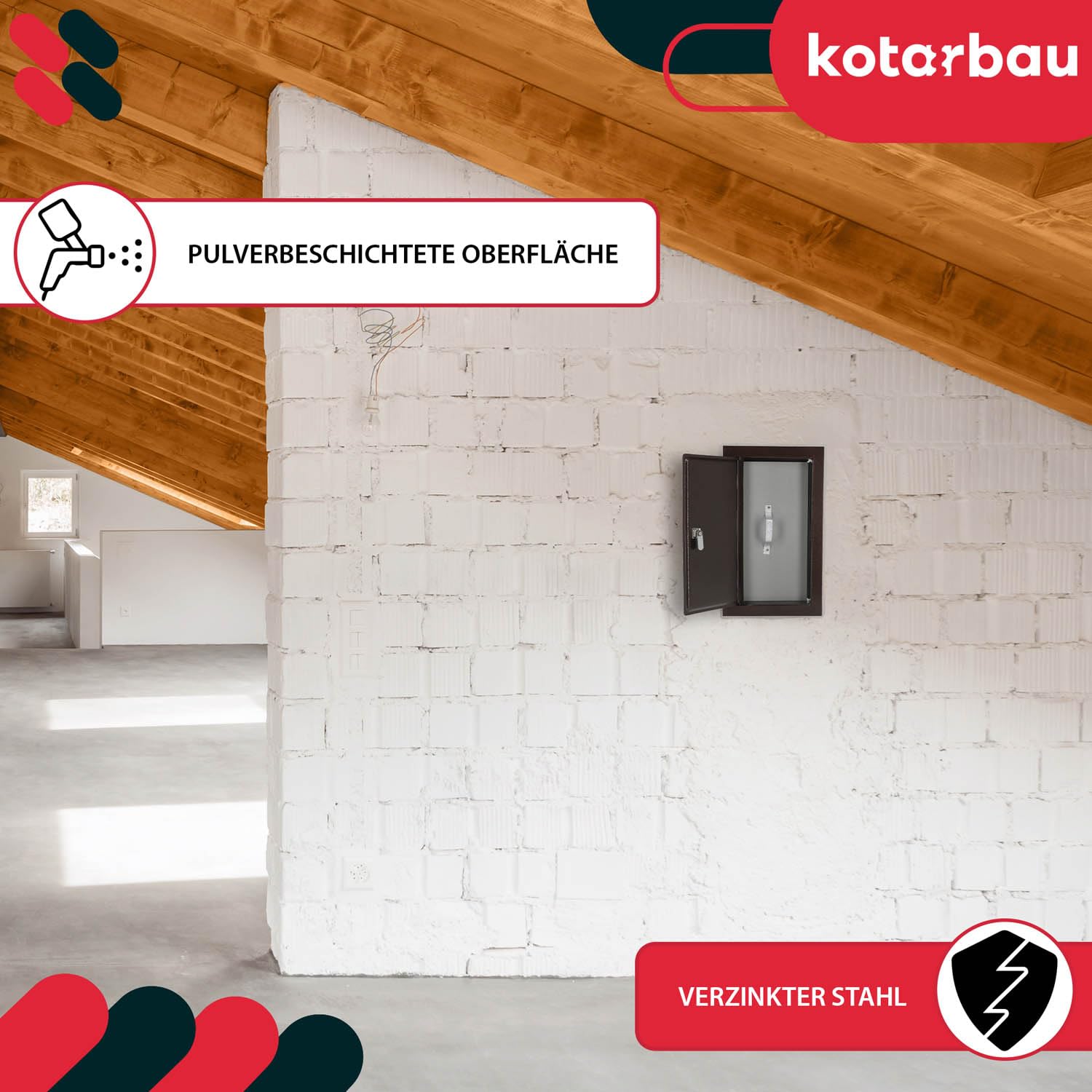 KOTARBAU® Puerta de chimenea de cobre antiguo con escudo térmico para abrir con destornillador o moneda, marrón, 155 x 290 mm
