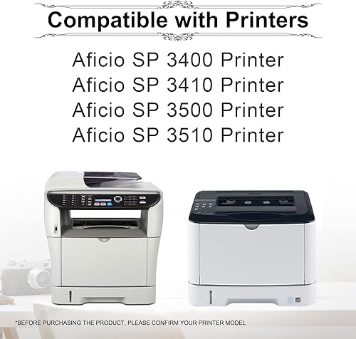 Miniatura 2 de Repuesto compatible para cartucho de tóner Ricoh SP 3400LA 406464 (negro), funciona con cartucho de tóner de impresora SP 3400 3410 3500 3510,