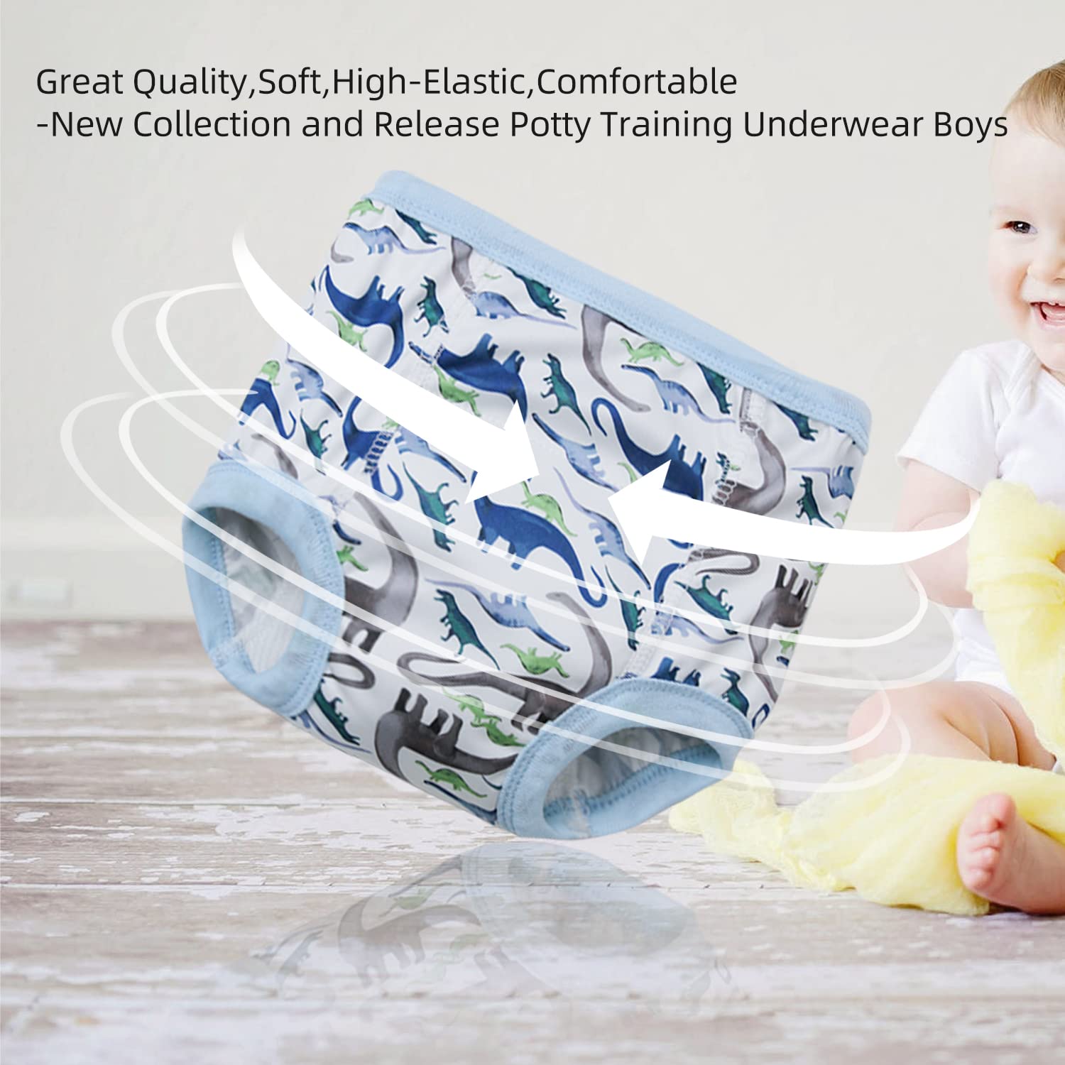 Joyo roy 10Pcs Strong Absorbent Toilet Training Pants 4T-5T Boys Soft Thick Padded Leakproof Kid Confident Toddler Potty Training Underwear for Boys Comfortable Snug Fit Washable Waterproof Pee Pants