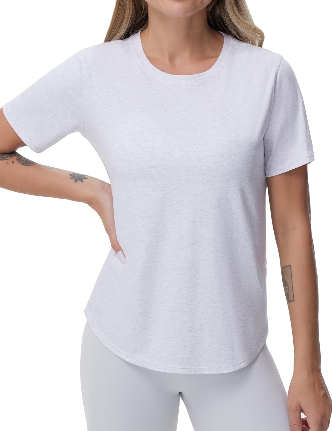 THE GYM PEOPLE Women's Workout Short Sleeve Breathable T-Shirts Athletic Yoga Tee Tops - Image 2