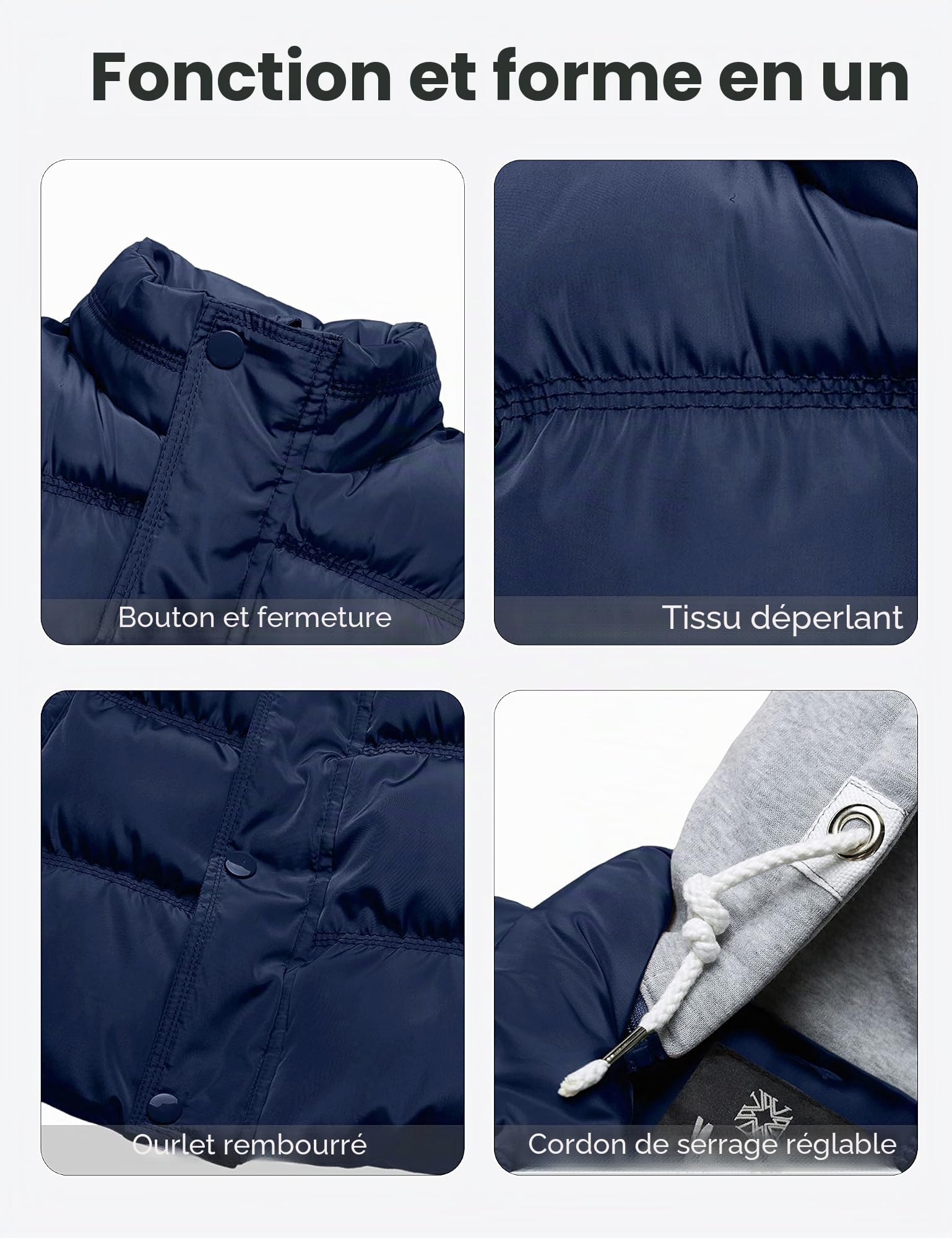 Wantdo Femme Gilet à Capuche Amovible Veste sans Manches Rembourrée Epaise | Gilet Sans Manches,Matelassé,Décontracté,en Tissu épais,Thermique,Coupe-vent,Chaud,Vêtement d'hiver,avec Isolation Thermique