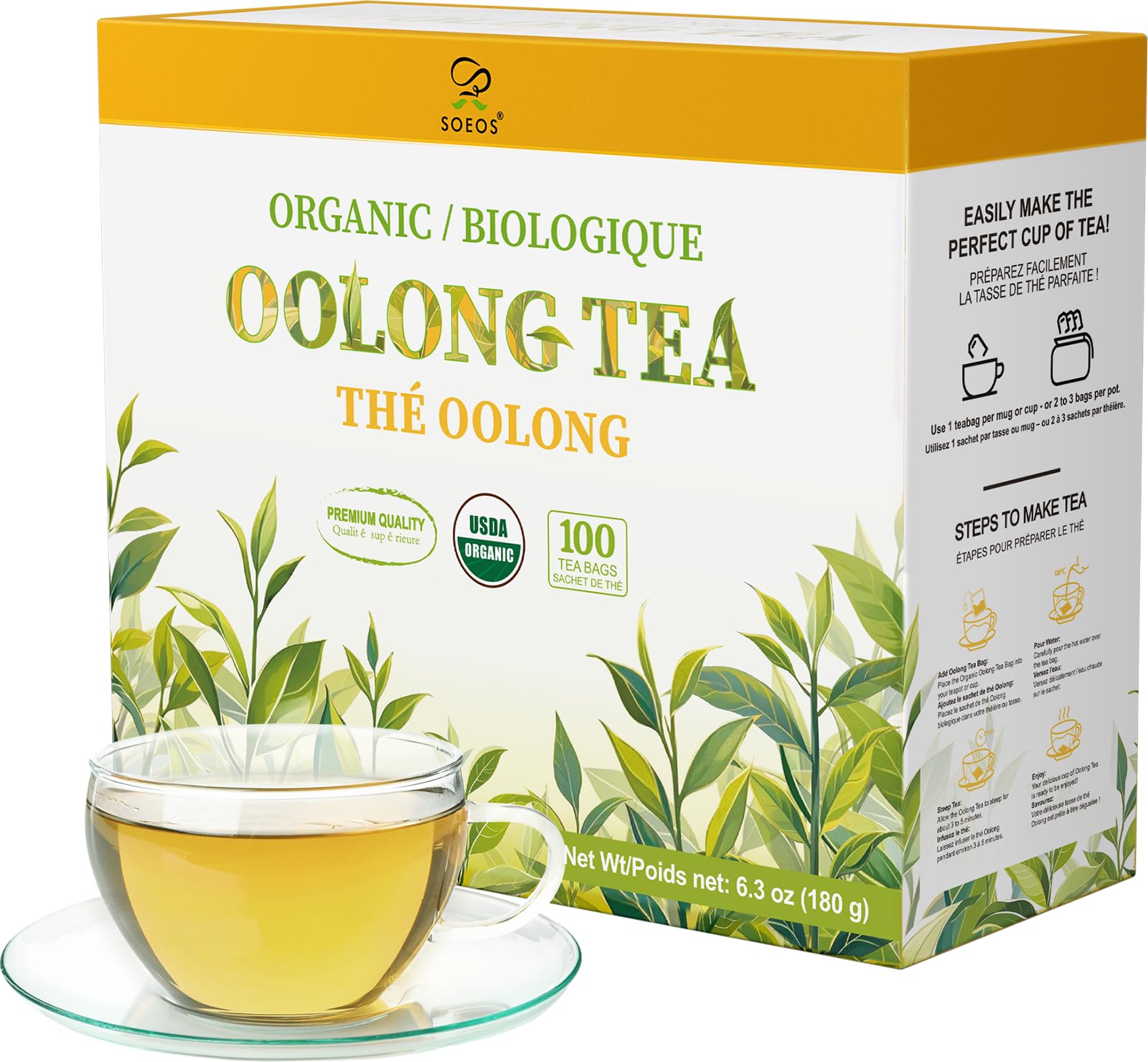 Soeos Organic Oolong Tea (100 Bags)