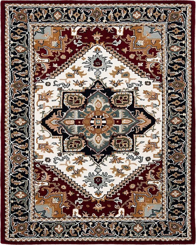 Image of Embossed Handmade GH Wool Thick Geometrical Carpet is a Stylish and Practical Addition to Any Living Room 4X6
