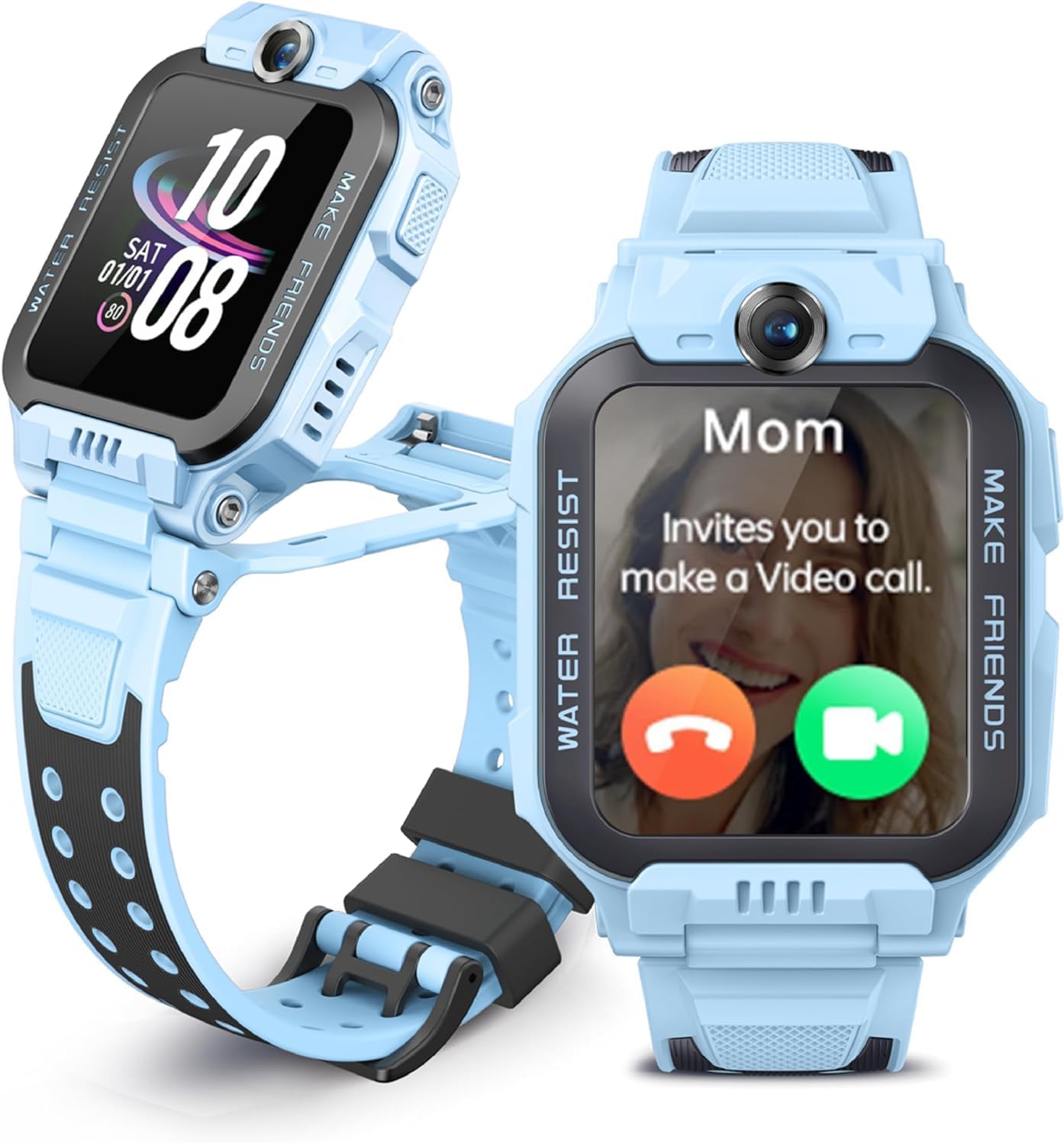 imoo Z7 Kids Smart watch, Flip Dual Camera, Video Call, GPS, SOS, IPX8 | HD Video Call, VoLTE, Chat, 5-System GPS Location Tracking, SIM Supported, Health Tracking, Sport Modes, SOS, IPX8