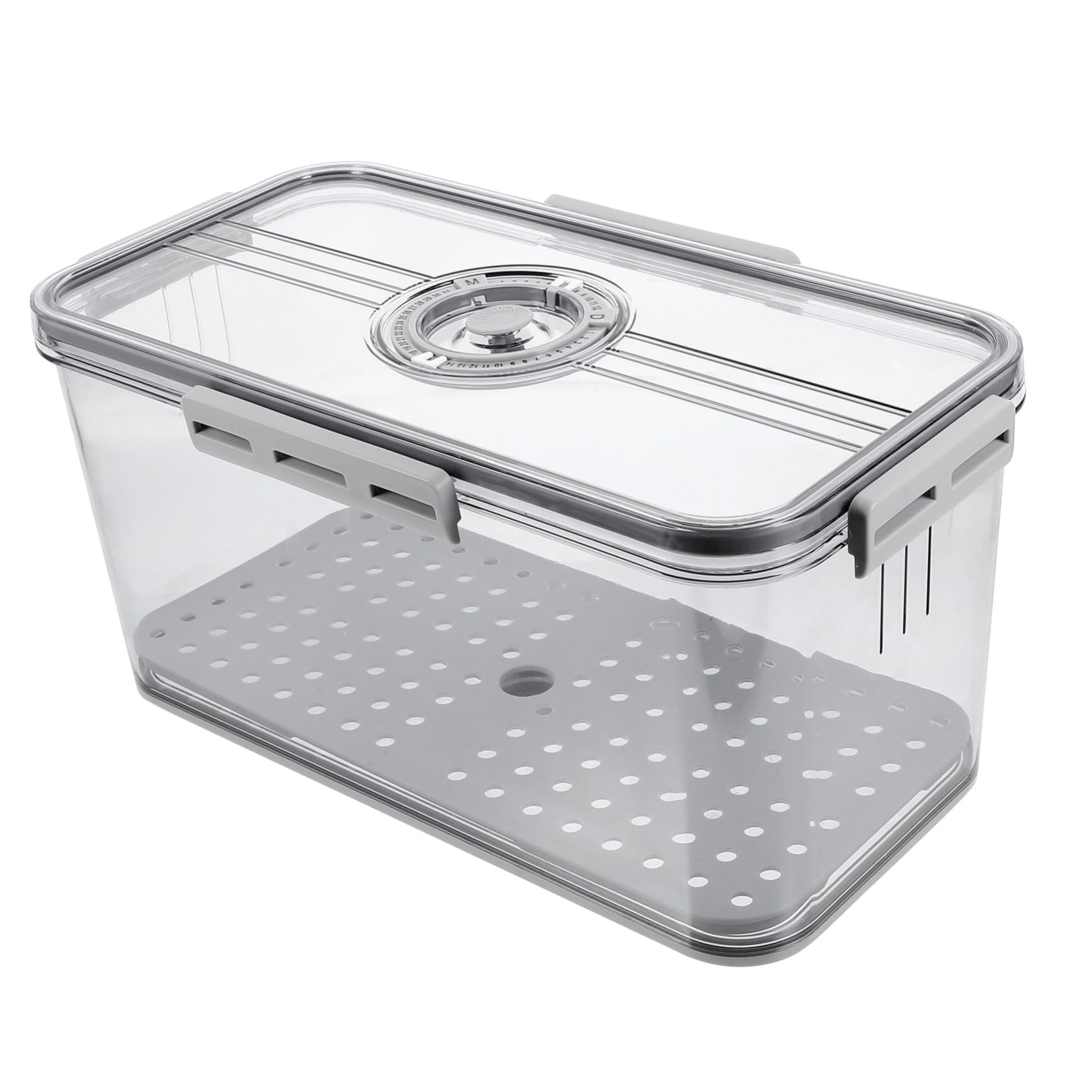 DOITOOL Frischebox aus Pet mit Dichtem Verschluss für Obst und Gemüse | Transparent, mit Abtropfplatte, für Kühlschrank und Gefrierfach, für Küche
