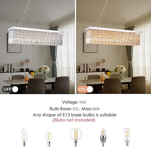 Miniatura 8 de Candelabro moderno de vidrio de gotas para iluminación de techo de Ella Fashion hermosa lámpara de techo con brazos Rectangle Chandeliers 4000watts