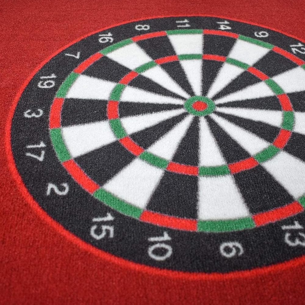 Professional Rubber Dart Board Mat – Non-Slip, Soundproof Floor Protector with Throwing Lines for Dart Games(Color:Black)