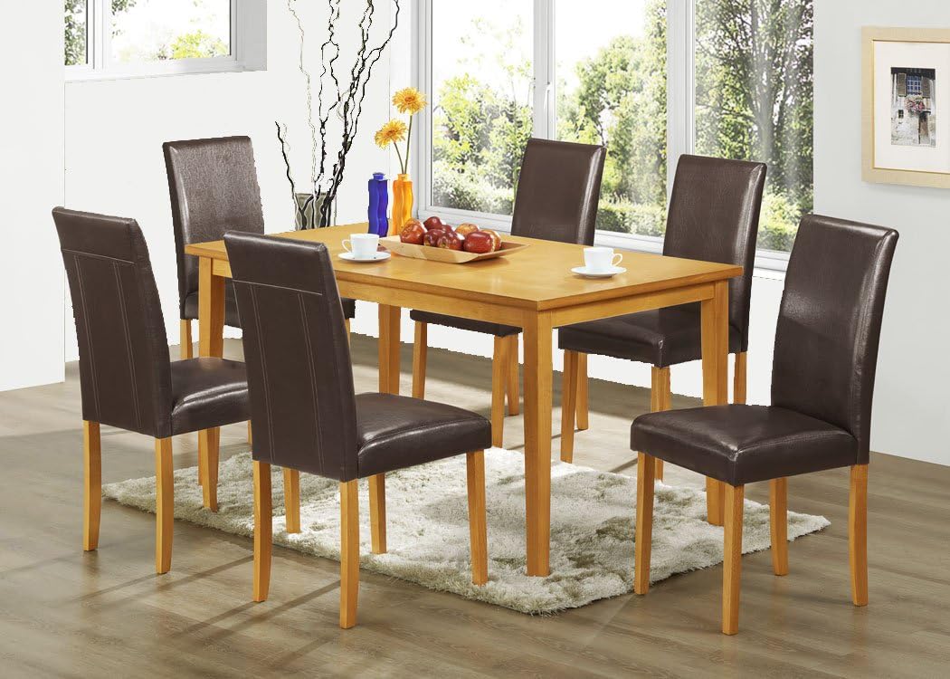 Milan Dining Set Table and 6 faux leather chairs Amazon.co.uk Home