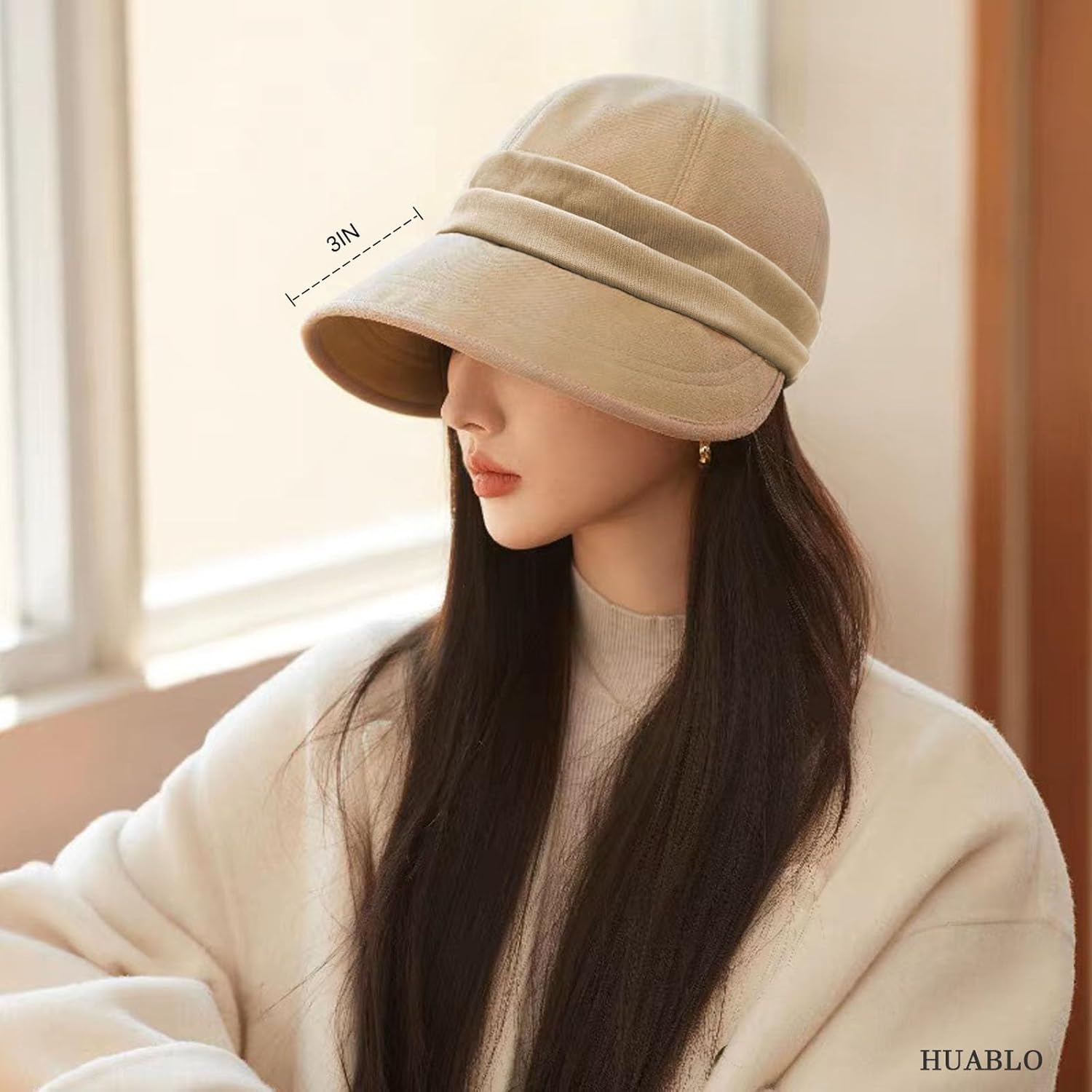 Womens Elegant Wool Hat, Felt Hat, Ponytail Sun Hats for UV Protection, Packable Adjustable Cap, Fall Hats with Brim - Image 3