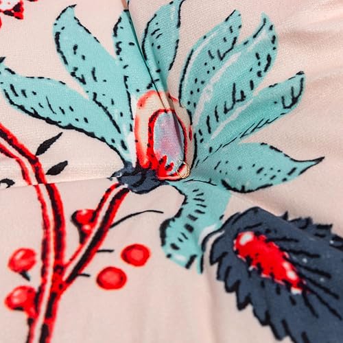 Miniatura 5 de Paquete de 2 cojines de mimbre para asiento de patio para exteriores e interiores con lazos, cojín para silla de comedor, 17 x 17 pulgadas (hojas