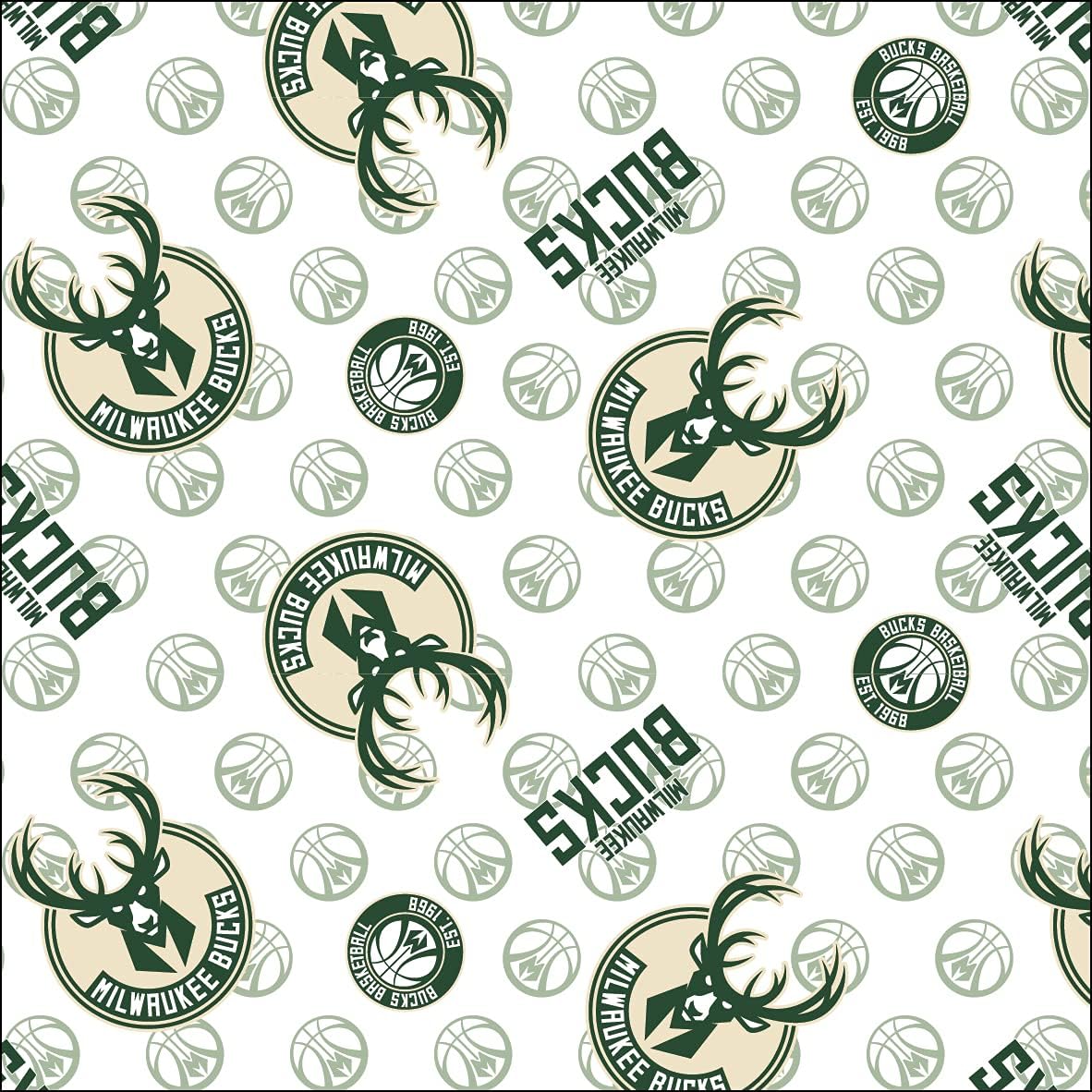 Quilting Cotton for Sewing – NBA Collection - 100% Cotton - Soft, Decorative Material - Pre-Cut 44-45 Inches Wide x 2 Yards - by Camelot Fabrics (Bucks)