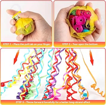 Hand Throw Streamers, 20 Pack Party Streamers, Rainbow Hand Throw Crepe Paper Streamer for Celebration Birthday Engagement Wedding Graduation Party(Multi Color)