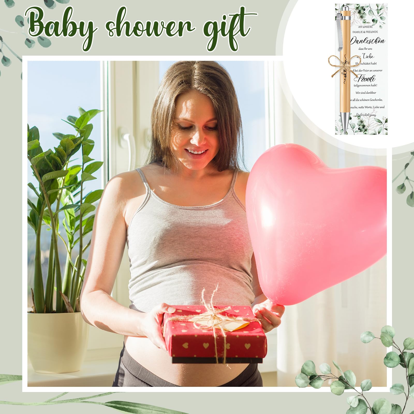 20 Sets Babyparty Gastgeschenk – Dankeschön Karten & Kugelschreiber, Für Baby Shower & Tauf