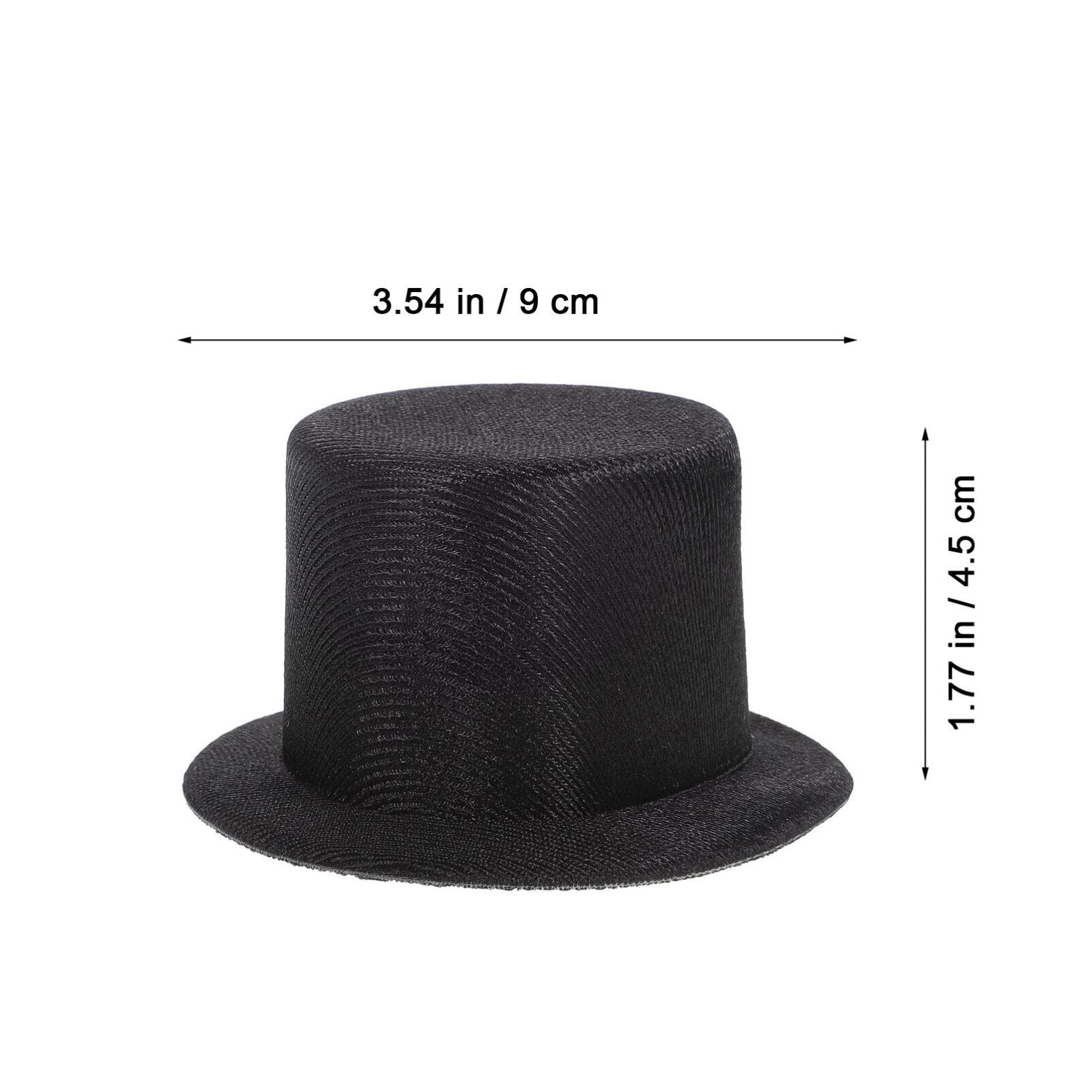 Gadpiparty 4 Pieces Mini Cylinder Hats Black Doll Hats Small Top Hat Funny Snowman Miniature Hat Party Cap for DIY Crafts Dollhouse Furniture Christmas Party Decoration