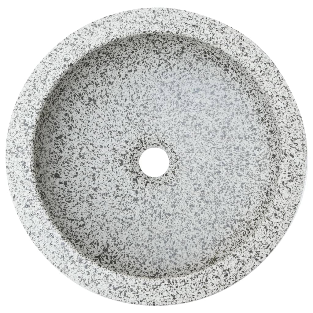 ShGaxin Lavabo sobre encimera Redondo cerámica Gris Φ41x14 cm, Fregadero, Lavabo Baño, Lavamanos Baño, Lavatorio Casa De Banho, Mueble Lavabo sobre Encimera - 155064