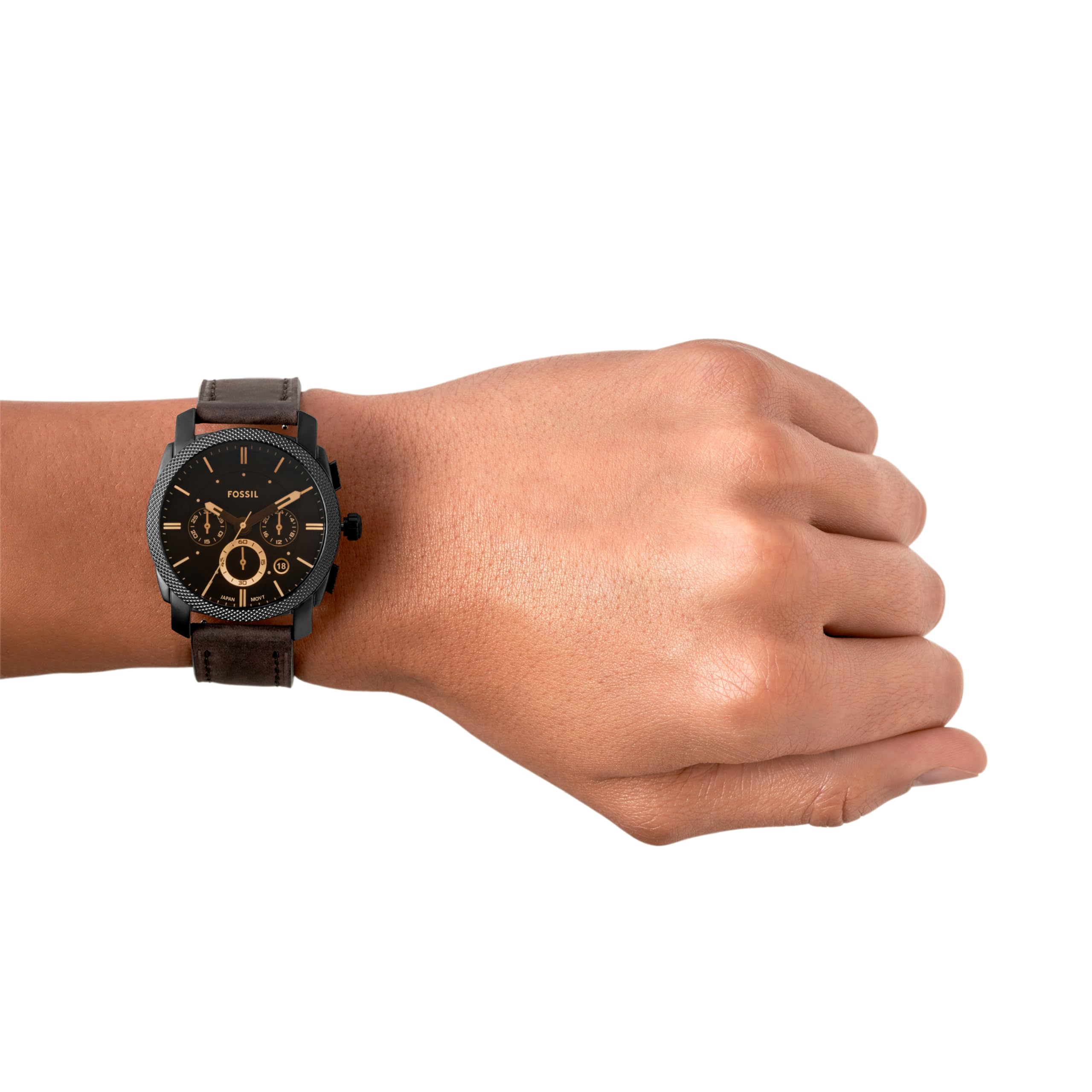 Fossil Machine Reloj para Hombre, Movimiento cronógrafo con Correa de Acero o Piel