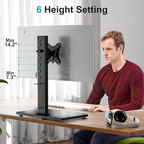 Miniatura 2 de MOUNT PRO Soporte de monitor individual para pantalla de computadora de máximo 32 pulgadas22 libras, soporte de escritorio para monitor