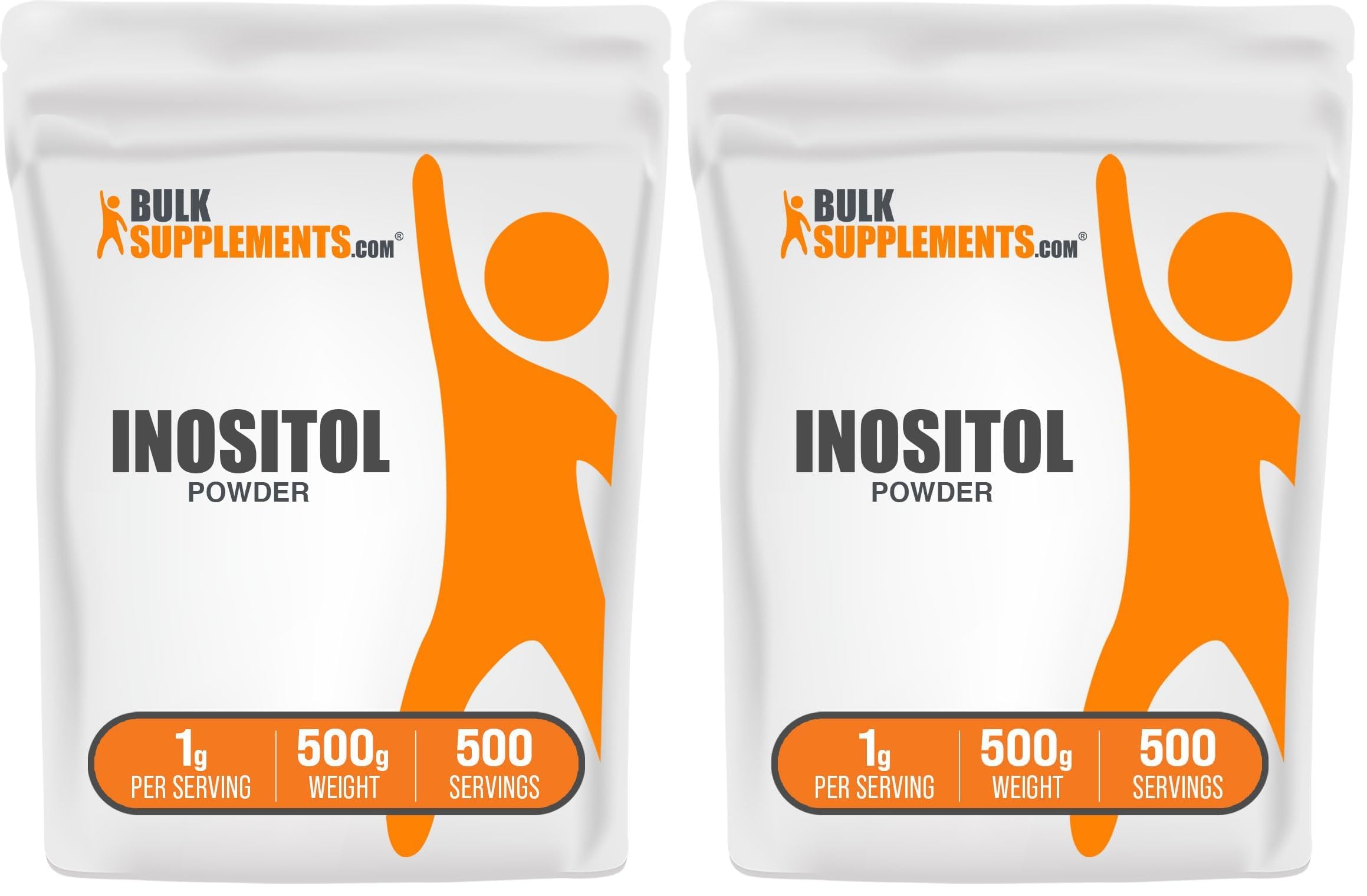 BulkSupplements.com Inositol Powder - Inositol Supplement, Vitamin B8 Supplement - Unflavored & Gluten Free, 1g per Serving, 500g (1.1 lbs) (Pack of 2) 17.5 Ounce (Pack of 2)