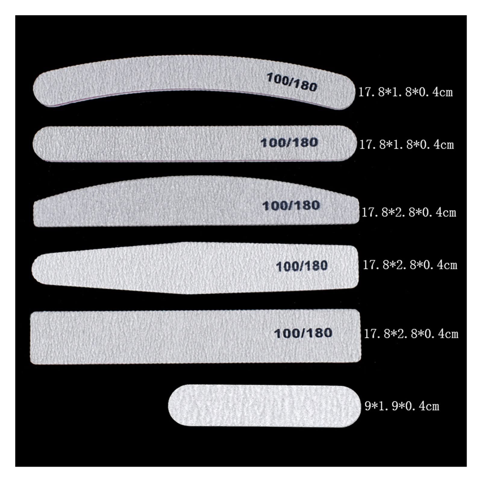 TRUSTTWO 50 Pz/Lotto Grigio Carta Vetrata Lima for Unghie 100/180 Double Sided Buffer Block Lucidatrice Pedicure Manicure Unghie artistiche Lime Unghie Accessori The 01