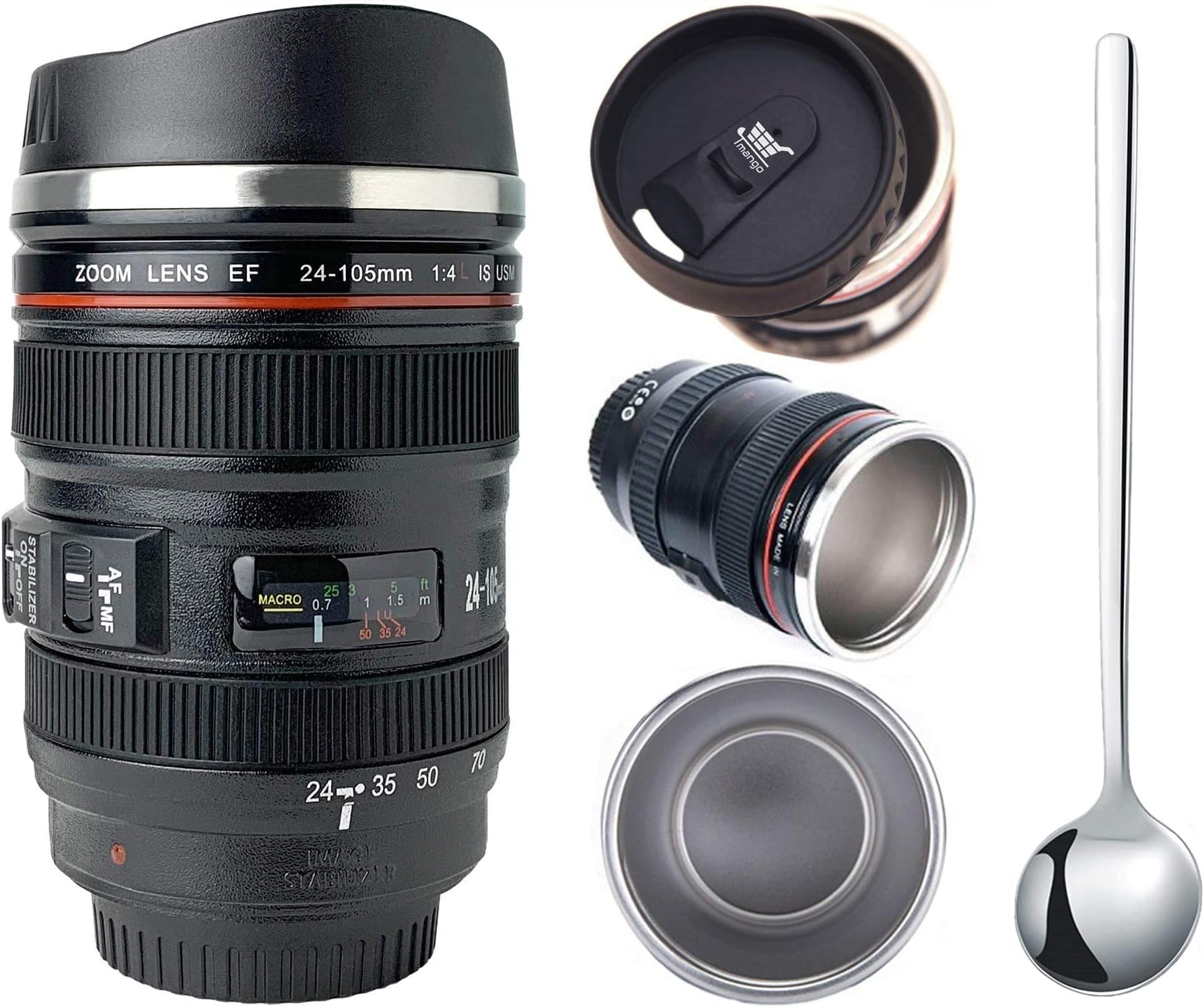 S2C Camera Lens Coffee Mug with Lid