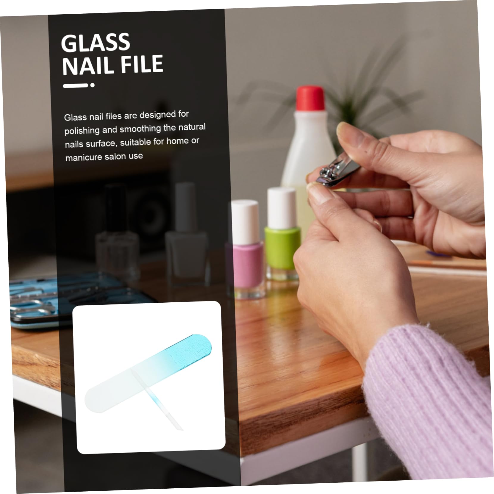 Ipetboom 8pezzi Unghie Per Manicure Per Unghie Naturali Con Manico Acriliche e Naturali Facili Da Pulire e Portatili Per Viaggi