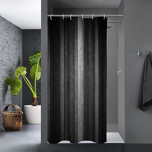 Gibelle Juego de cortina de ducha sin gancho con forro de tela a presión para baño, estilo hotel con ventana superior transparente, impermeable y