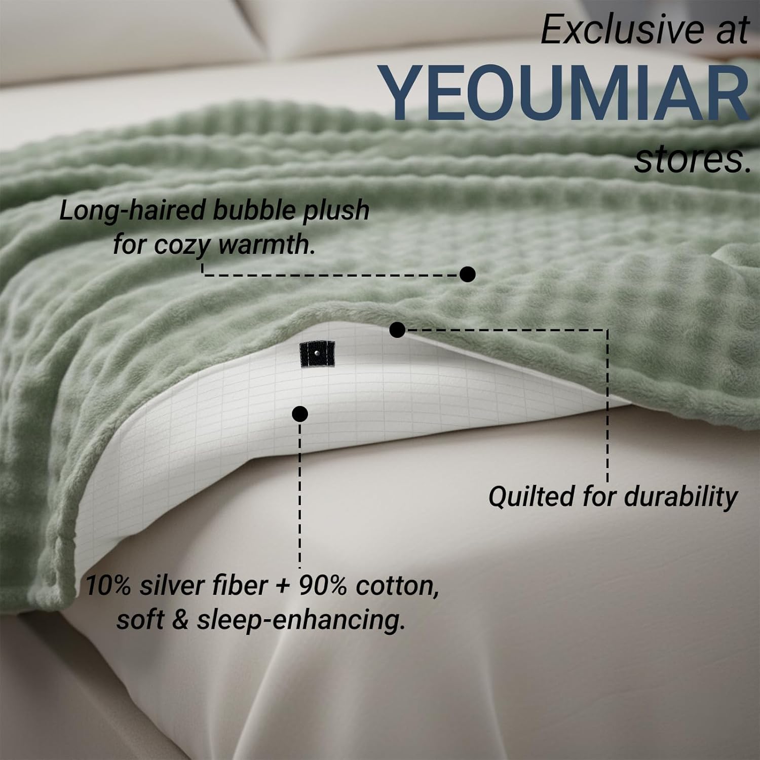 Grounding Blanket Grounding Sheets Queen, Grounding Throw for Improved Sleep, Relieving Pain,Conductive Grounded Mat for Bed with Grounding Wire (Green, Baby) - Image 5