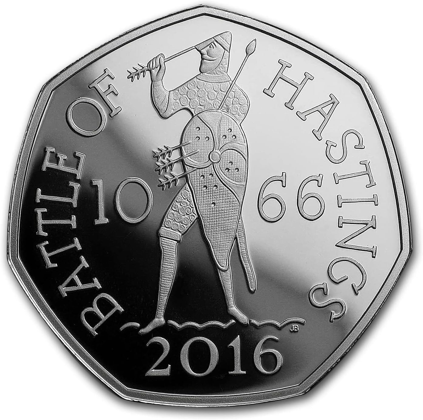 2016 No Mint Mark GB 50 Pence Silver Battle of Hastings Proof Piedfort Silver Seller Brilliant Uncirculated