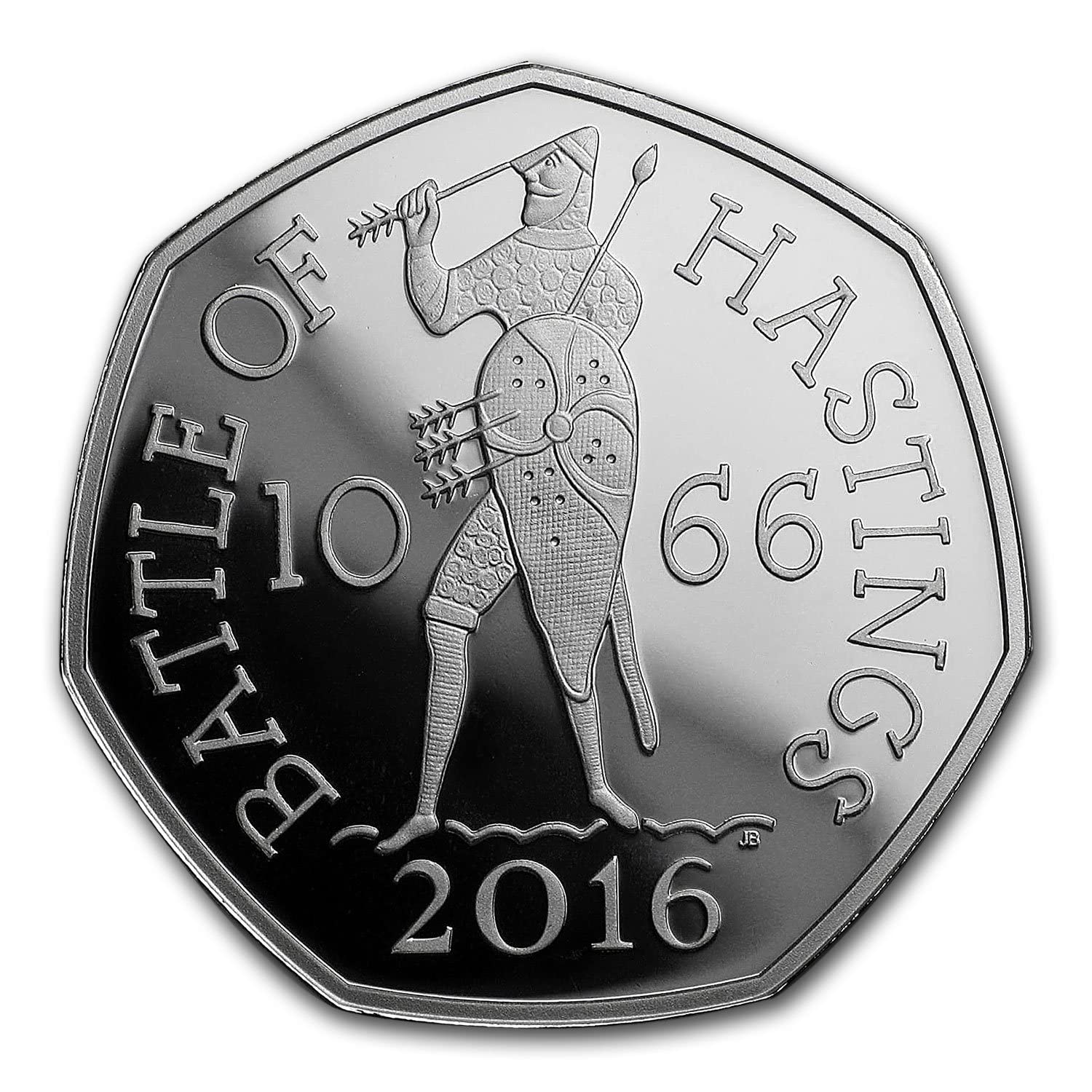 2016 No Mint Mark GB 50 Pence Silver Battle of Hastings Proof Piedfort Silver Seller Brilliant Uncirculated