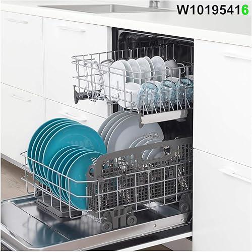 Miniatura 7 de Jolaxy Paquete de 4 ruedas para lavavajillas W10195416 de repuesto para Kitchen-Aid Whirlpool Maytag Kenmore JennAir Amana, ruedas inferiores ultra