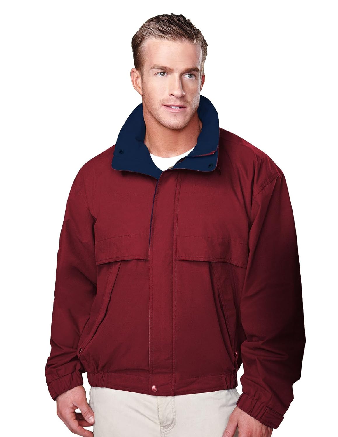 AFC Mens Poplin Jacket Concealed Hood Water Resistant Coat Big Tall Sizes