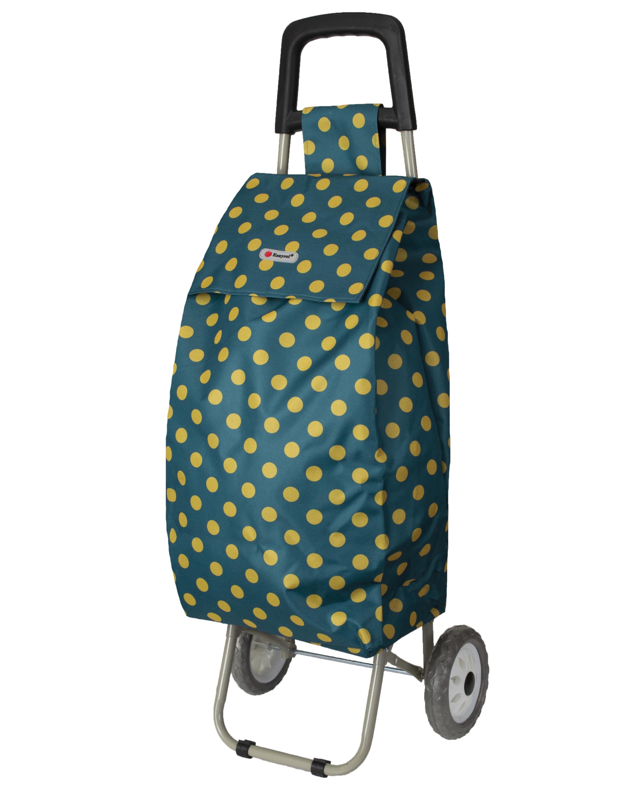 Dots Pattern Shopping Trolley Strong Large Basket Grocery (Teal)