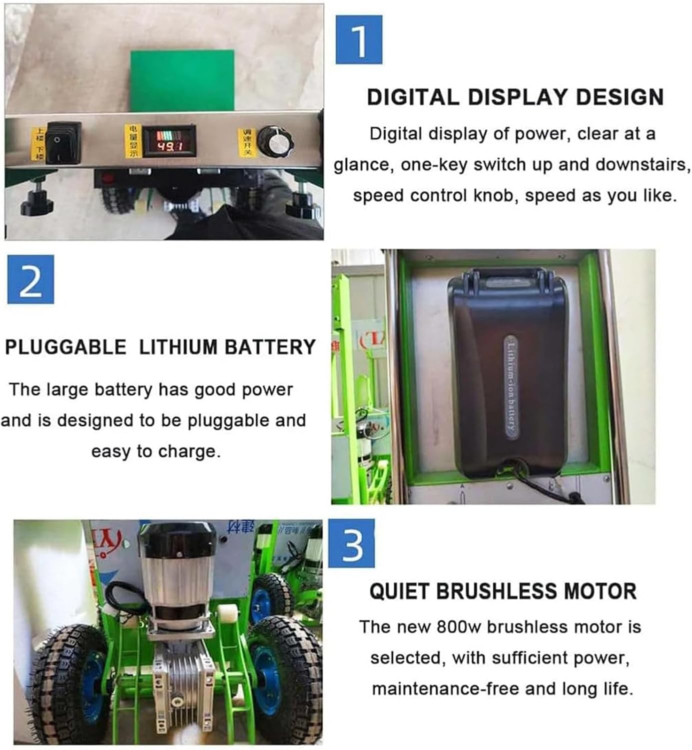 Electric Stair Climbing Vehicle, 1500W Labor-Saving Folding Vehicle, with Telescopic Handle (110-170cm), 400kg Load Capacity, Removable 48 V/20 Ah Battery - Going Up & Down Stairs