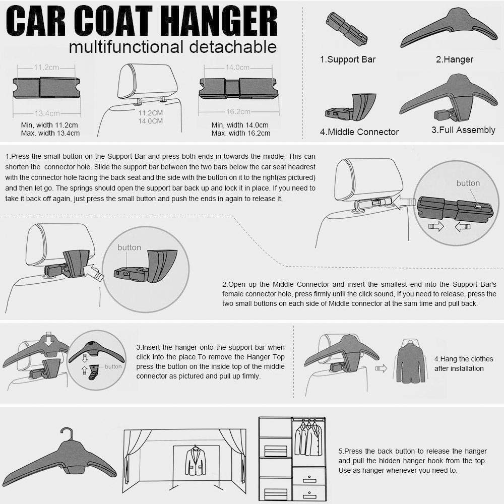 Percha para abrigos de coche, multifuncional, para abrigos, trajes y chaquetas…