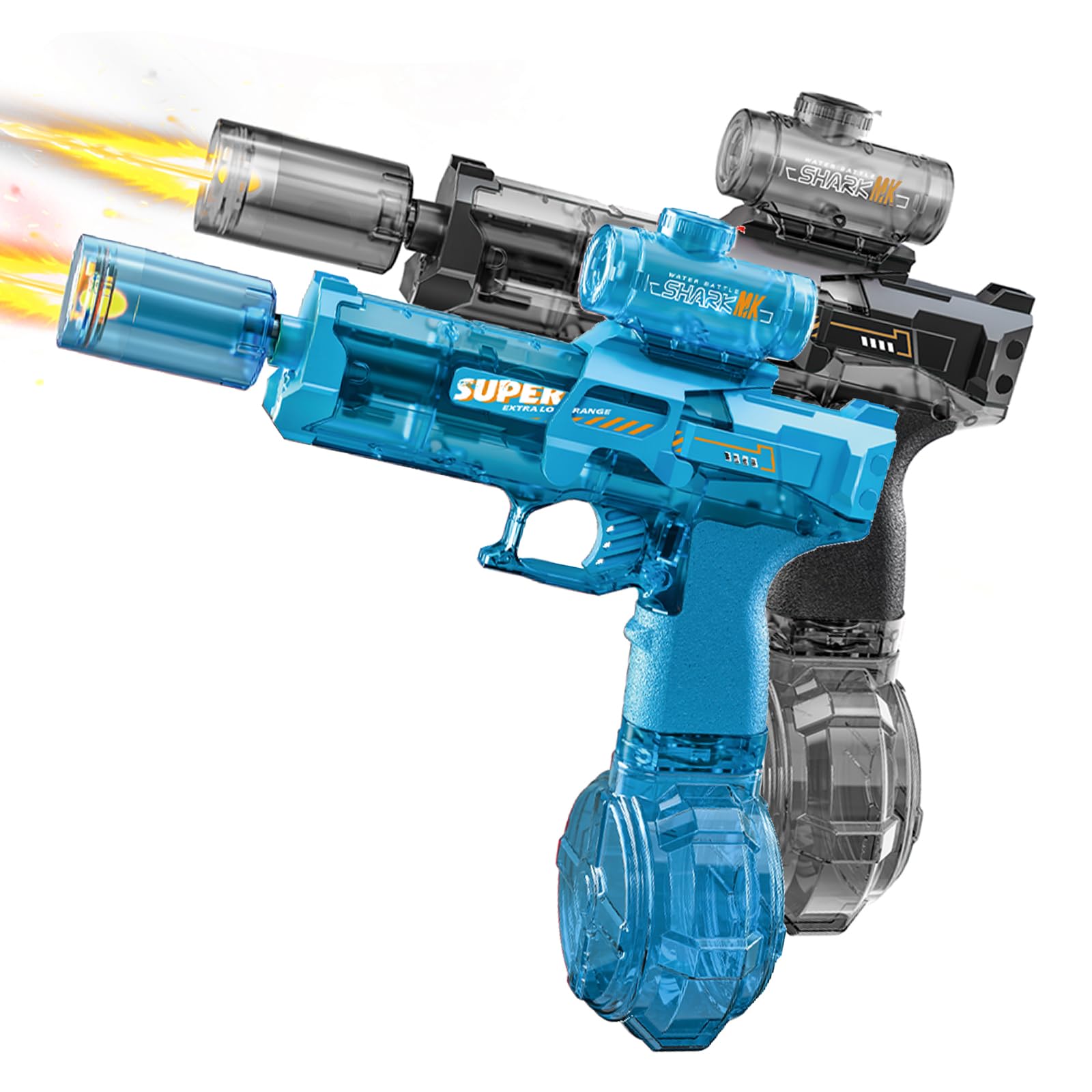 320ml Electric Water Guns, Water Pistol with Muzzle Flash, USB Rechargeable Water Gun Toys, Range 22-26 FT, Full Automatic Electric Squirt Gun for Adults Kids, Summer Beach Pool Party Game (2pcs-A) — image 1