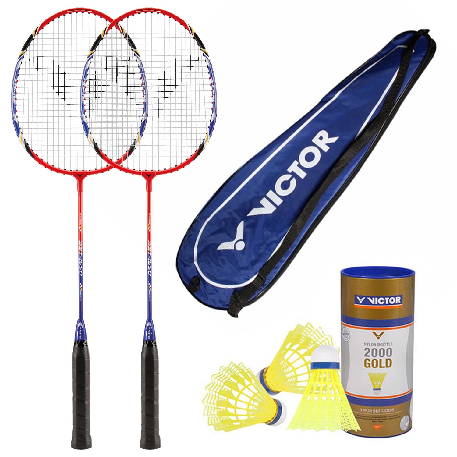 Badminton Set – 2 Badmintonrackets inkl. Hülle & 3er Dose Bälle | Badminton Sets für Garten, Freizeit & Outdoor | Anfänger & Hobbyspieler