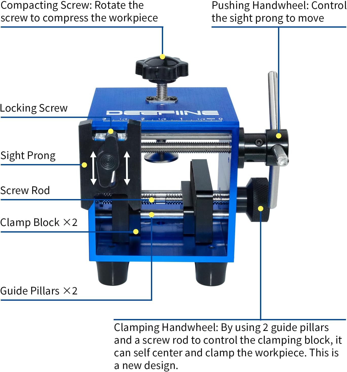 Universal Sight Pusher Tool for 1911 Glock Sig Springfield Handguns with Self Centering Clamping Design,Pistol Heavy Duty Front and Rear Sight Adjustment Removal Tool.
