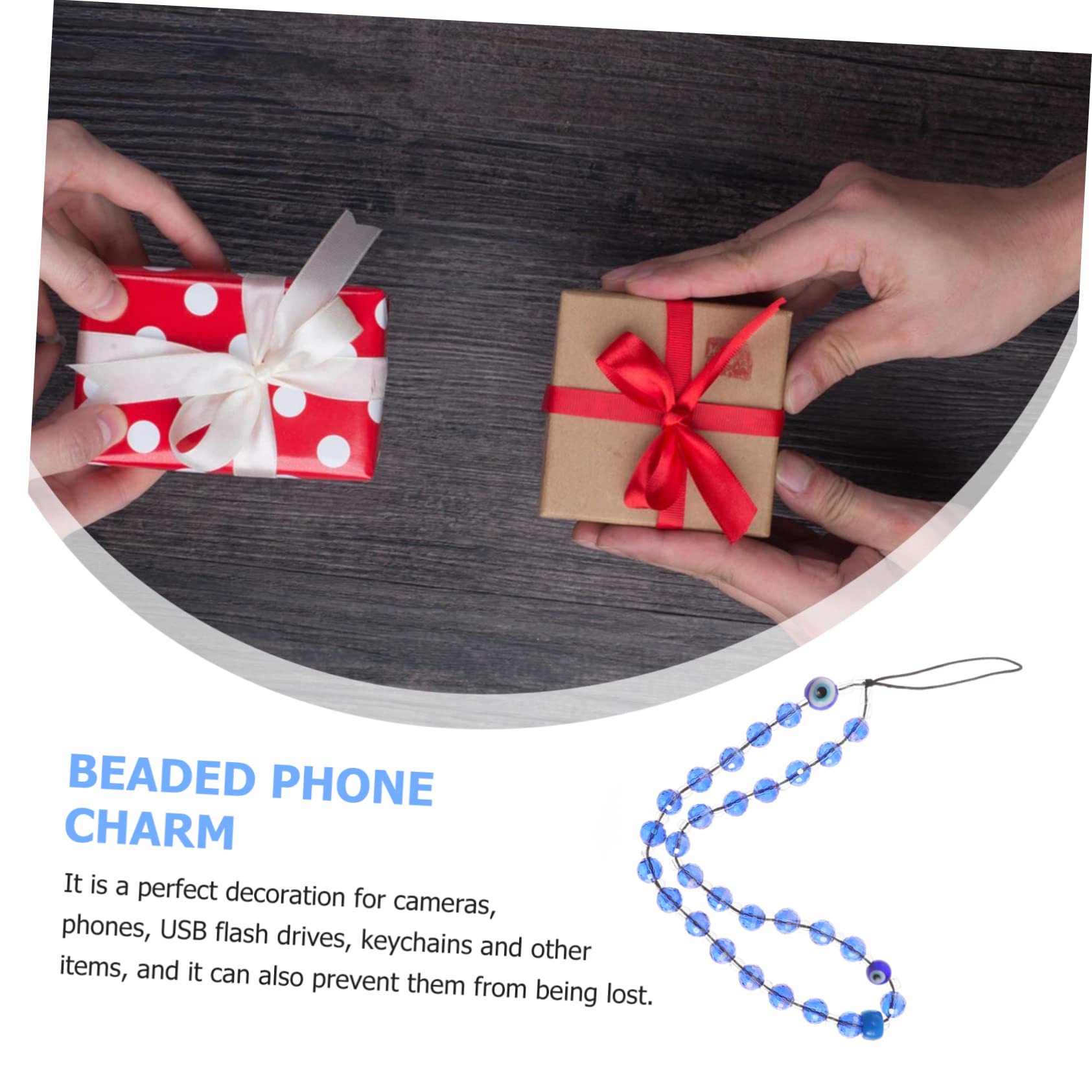 jojofuny Cinturino per telefono con perline catena del braccialetto fascino del cellulare portachiavi home accessori smartphone cordino bracciale catena di smartphone