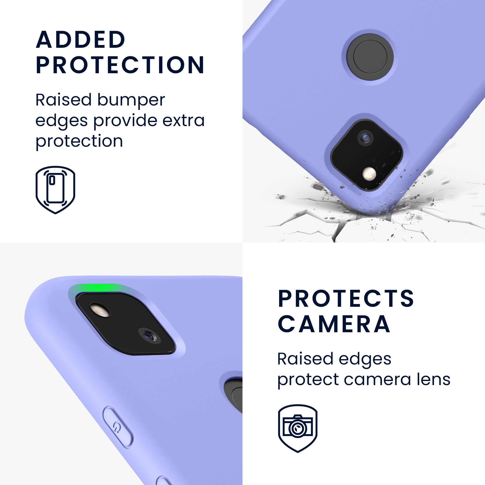 Housse Souple En TPU Silicone Pour Google Pixel 4a - Couleur Mauve Pastel, Protection Anti-chocs Et Antidérapante