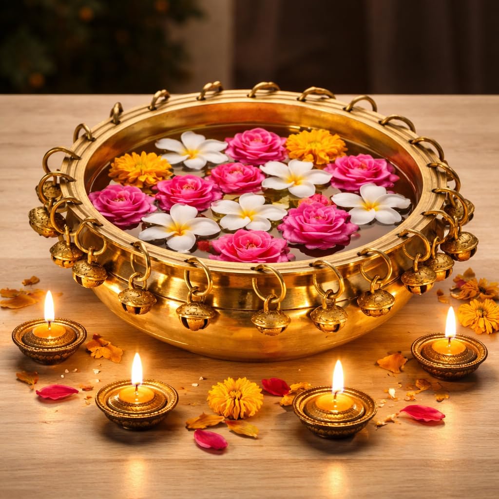 Coupe en laiton avec clochettes pour illuminer vos tables de fête et soirées de Diwali