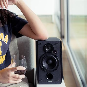 Edifier R1850DB Active Bookshelf Speakers with Bluetooth and Optical Input - 2.0 Studio Monitor Speaker - Built-in Amplifier with Subwoofer Line Out