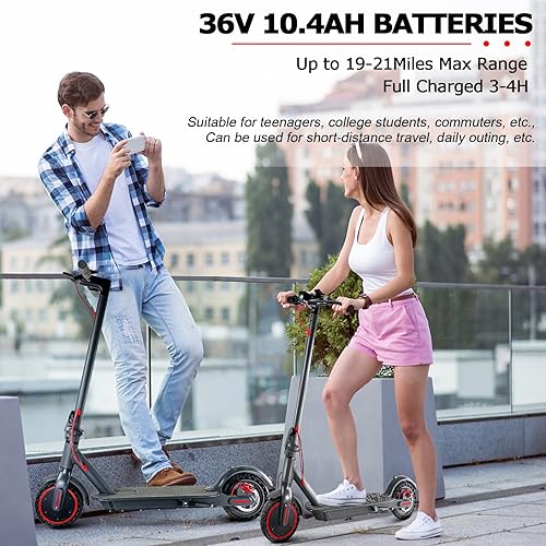 Miniatura 3 de Electric Scooter for Adults Teens - 350W Electric Scooter Up to 19Mph & 19-21Miles Range Sport Electric Scooters with Double Braking,8.5''Tires